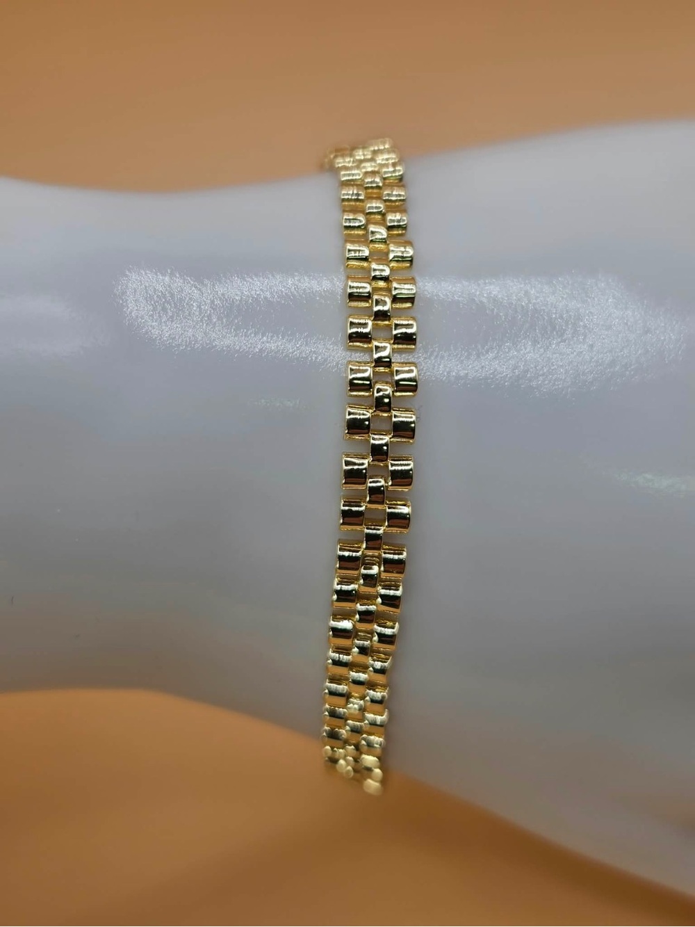Gold Plated -Tone Women's Box Link Bracelet - Elegant Everyday Jewelry